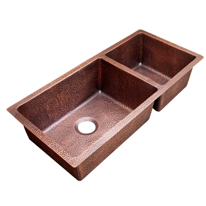 Akicon Custom Handmade Copper Double Bowl Undermount  Kitchen Sink — AKS601-C