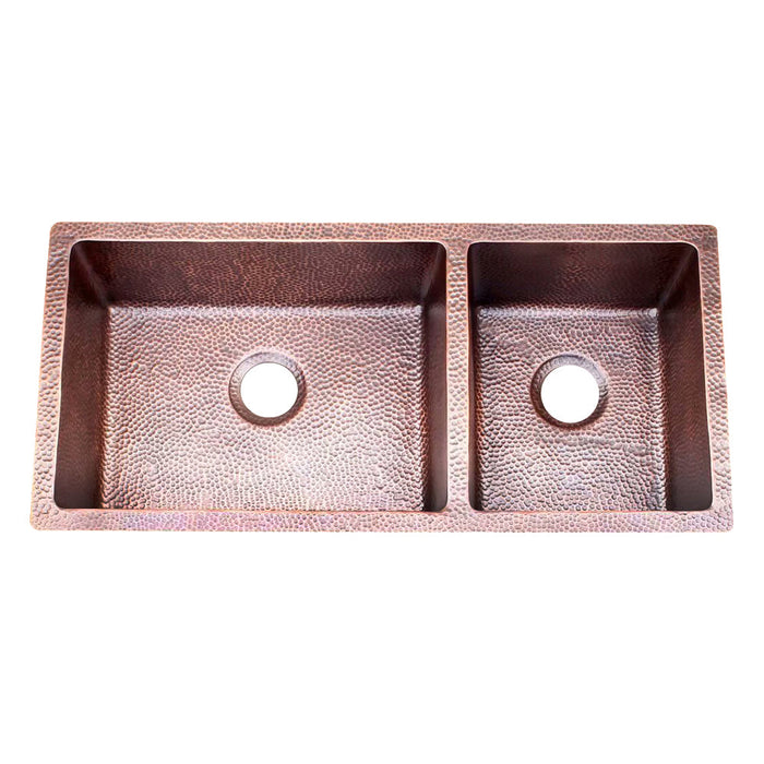 Akicon Custom Handmade Copper Double Bowl Undermount  Kitchen Sink — AKS601-C