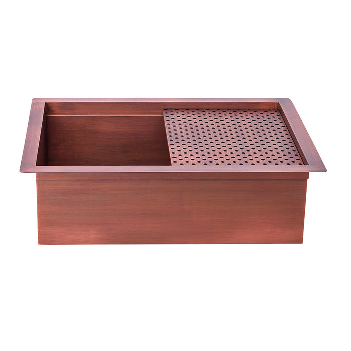 Akicon Custom Handmade Copper Undermount Workstation Kitchen Sink — AKS504-C