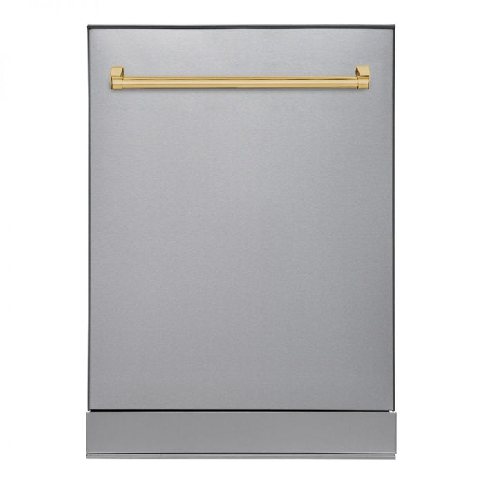 Hallman 24"Dishwasher, Stainless Steel Metal Spray Arms, Stainless Steel, Bold Brass handle HBDW24BSSS