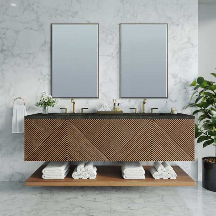 James Martin Marcello 72" Floating Double Bathroom Vanity, Chestnut