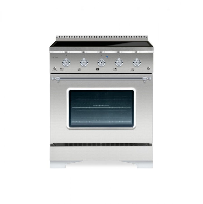 HALLMAN Classico 30" Induction Range, Stainless Steel, Chrome HCLIR30CMSS