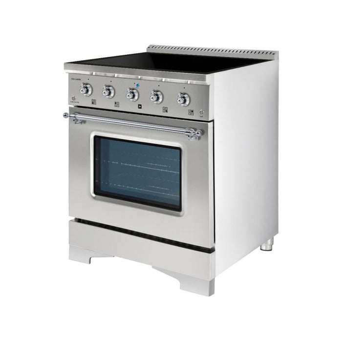 HALLMAN Classico 30" Induction Range, Stainless Steel, Chrome HCLIR30CMSS