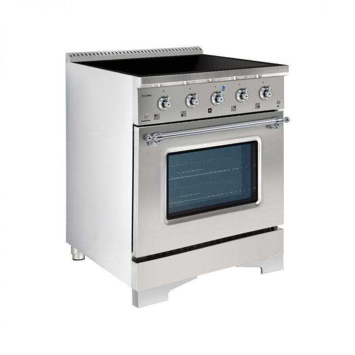 HALLMAN Classico 30" Induction Range, Stainless Steel, Chrome HCLIR30CMSS