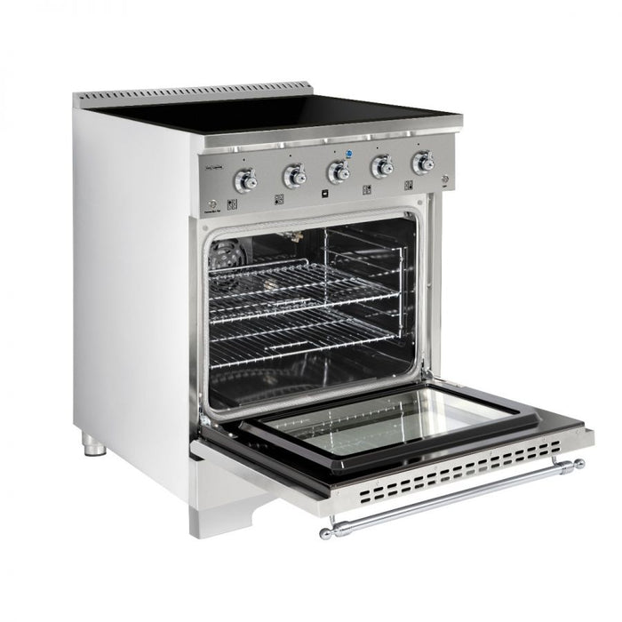 HALLMAN Classico 30" Induction Range, Stainless Steel, Chrome HCLIR30CMSS