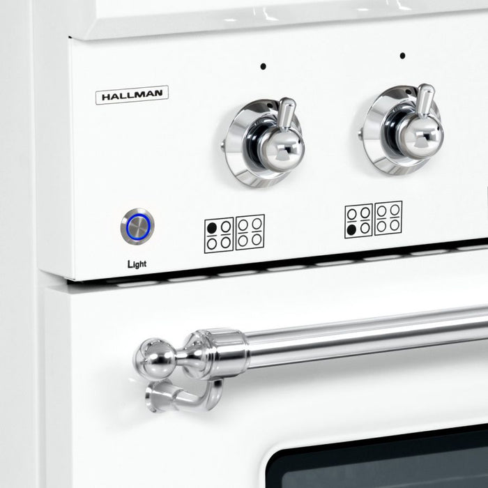 HALLMAN Classico 30" Induction Range, White, Chrome HCLIR30CMWT