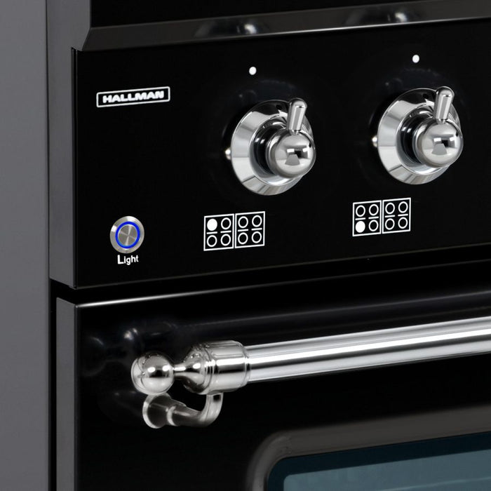 HALLMAN Classico 36" Induction Range, Glossy Black, Chrome Trim HCLIR36CMGB