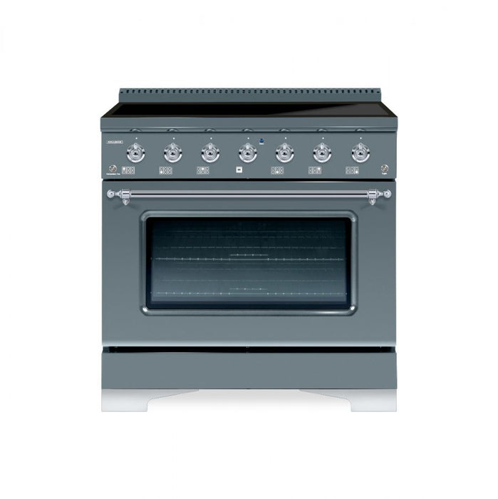 HALLMAN Classico 36" Induction Range, Blue Grey, Chrome Trim HCLIR36CMGR