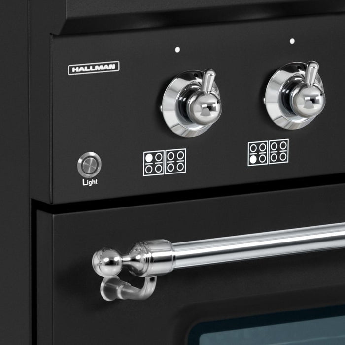 HALLMAN Classico 36" Induction Range, Matte Graphite, Chrome Trim HCLIR36CMMG