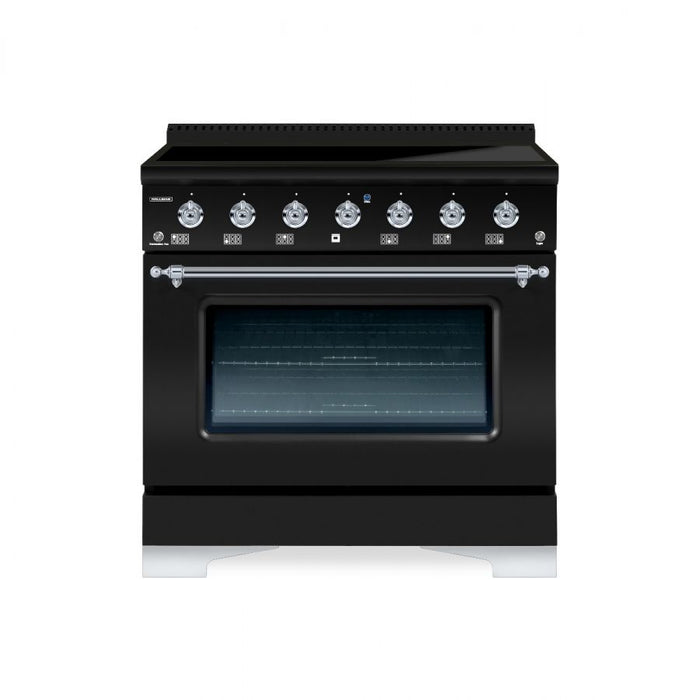 HALLMAN Classico 36" Induction Range, Matte Graphite, Chrome Trim HCLIR36CMMG