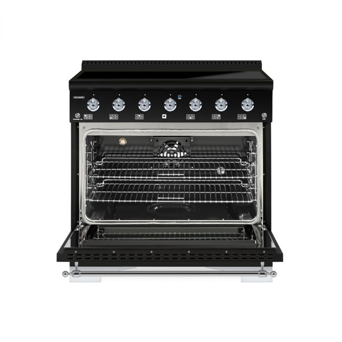 HALLMAN Classico 36" Induction Range, Matte Graphite, Chrome Trim HCLIR36CMMG