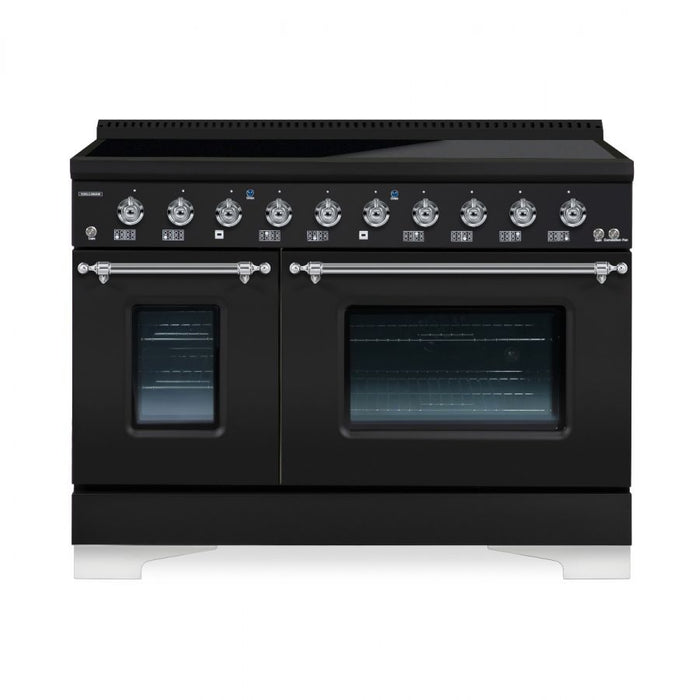 HALLMAN Classico 48" Induction Range, Matte Graphite, Chrome Trim HCLIR48CMMG