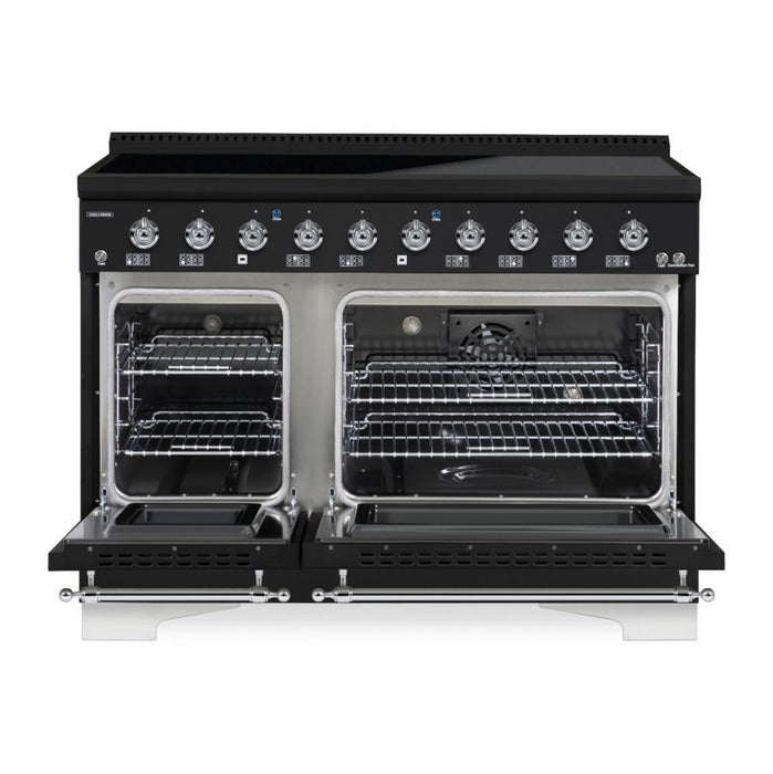 HALLMAN Classico 48" Induction Range, Matte Graphite, Chrome Trim HCLIR48CMMG