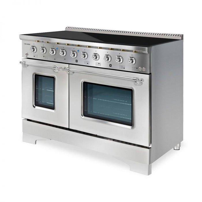 HALLMAN Classico 48" Induction Range, Stainless Steel, Chrome Trim HCLIR48CMSS