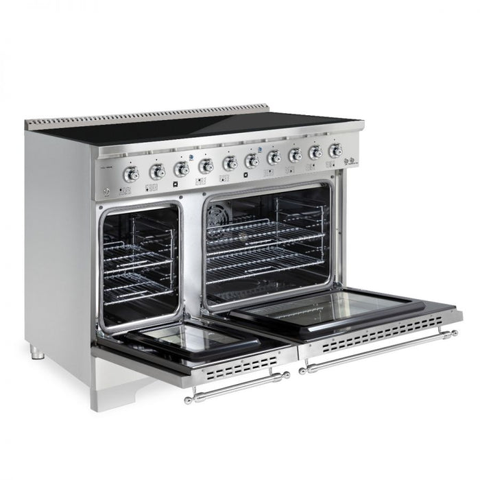 HALLMAN Classico 48" Induction Range, Stainless Steel, Chrome Trim HCLIR48CMSS