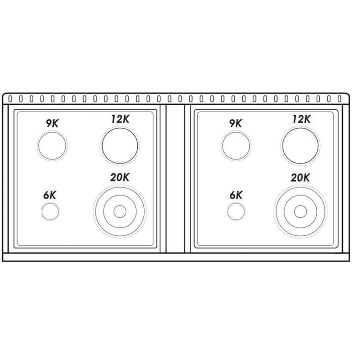 HALLMAN Classico 48" Gas Range, White, Chrome Trim HCLRG48CMWT