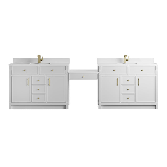 James Martin Bellshire 120" Single Bathroom Vanity, Bright White