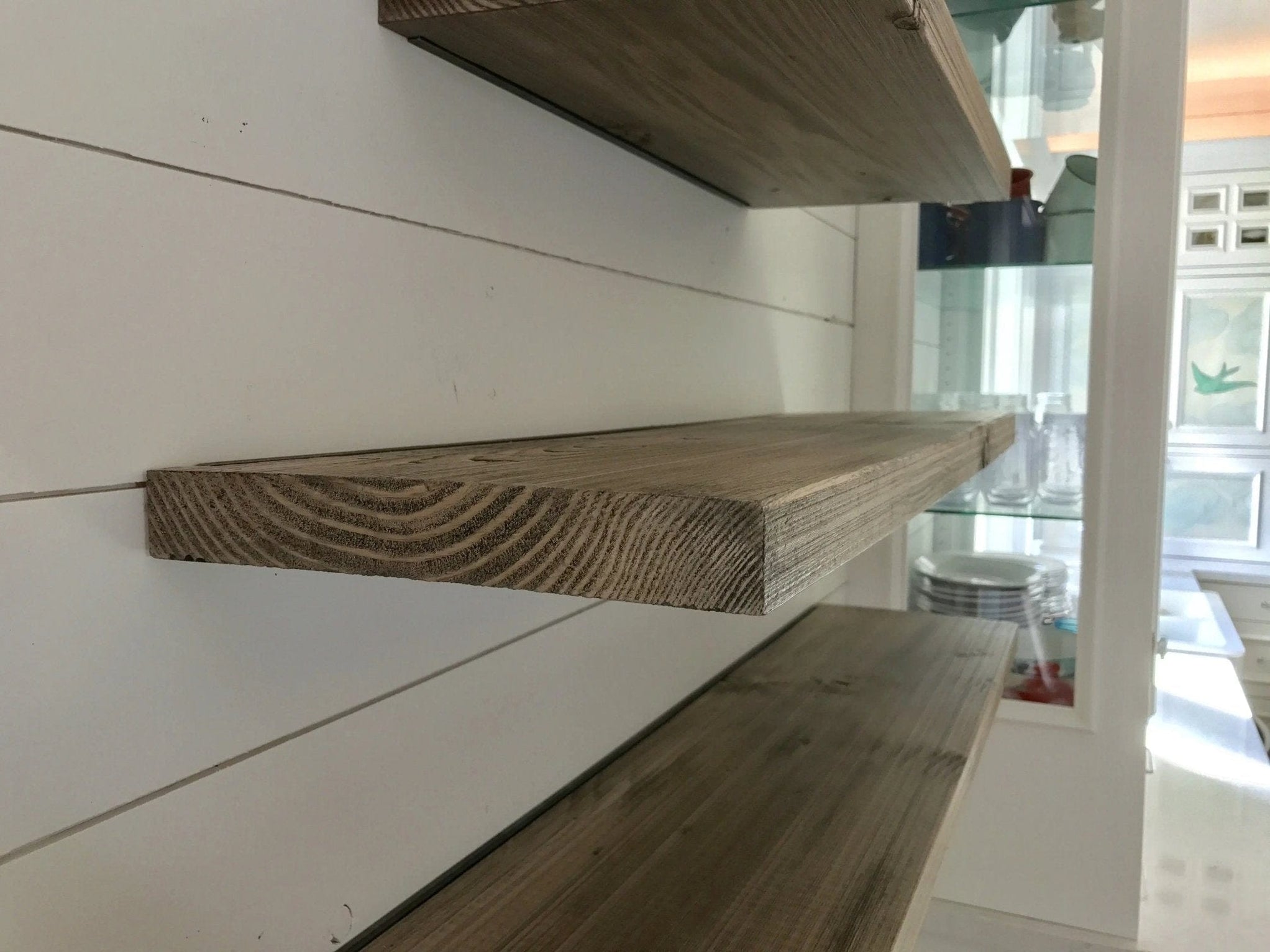 Heavy Duty Custom Kitchen Floating Shelves, Rustic Expresso Fir Wood ...