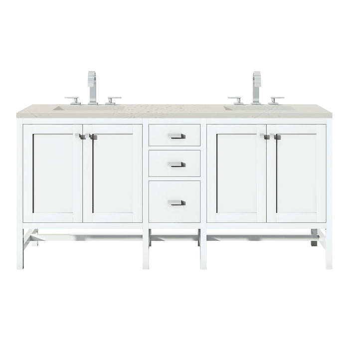 James Martin Addison 72" Double Bathroom Vanity, Glossy White