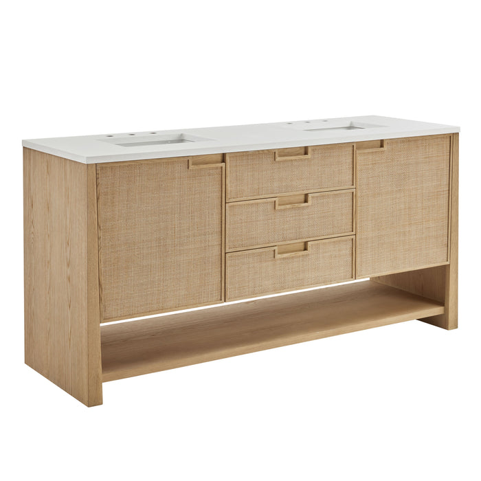 James Martin Solene 72" Double Bathroom Vanity, Seaside Oak