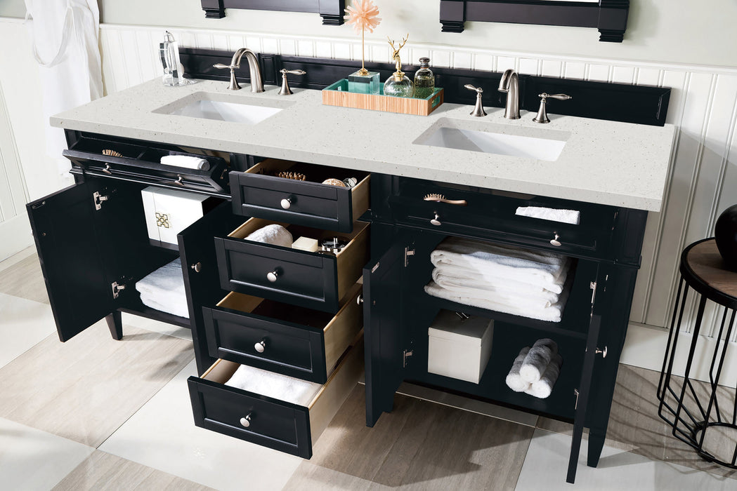 James Martin Brittany 72" Double Bathroom Vanity, Black Onyx