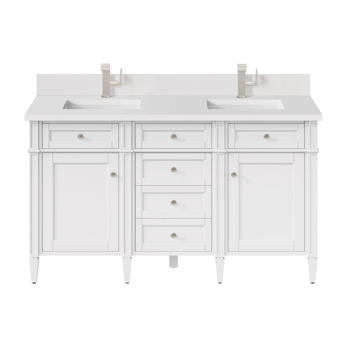 James Martin Brittany 60" Double Bathroom Vanity, Bright White