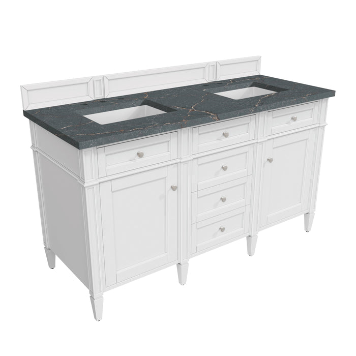 James Martin Brittany 60" Double Bathroom Vanity, Bright White