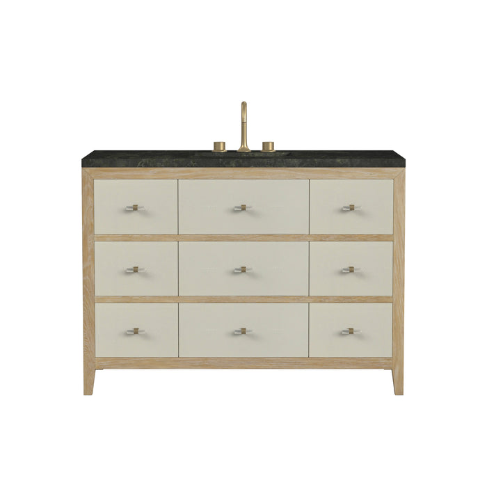 James Martin Celeste 48" Single Bathroom Vanity, Sunwashed Oak with Embossed Shagreen Drawer Fronts