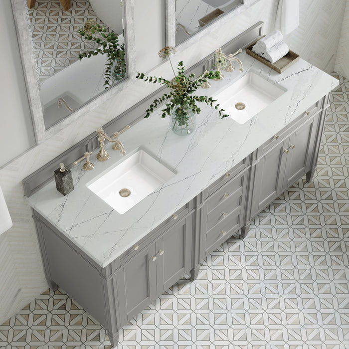 James Martin Brittany 72" Double Bathroom Vanity, Urban Gray