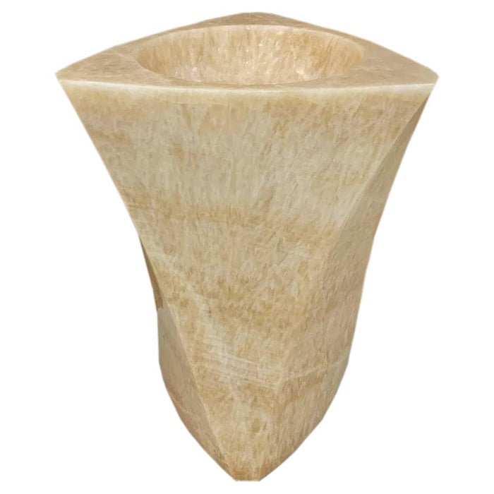 Honey Onyx Designer Pedestal Stand-Alone Sink (W)21.5" (L)23" (H)34"