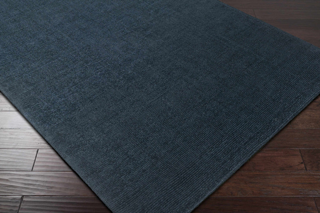 Brockton Solid Wool Dark Blue Area Rug