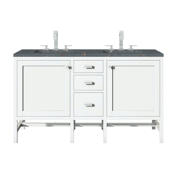 James Martin Addison 60" Double Bathroom Vanity, Glossy White
