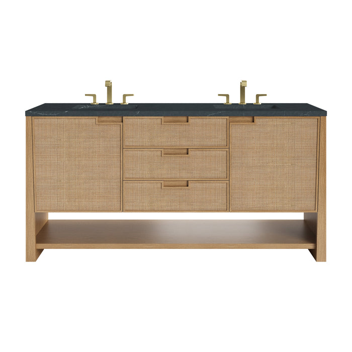 James Martin Solene 72" Double Bathroom Vanity, Seaside Oak