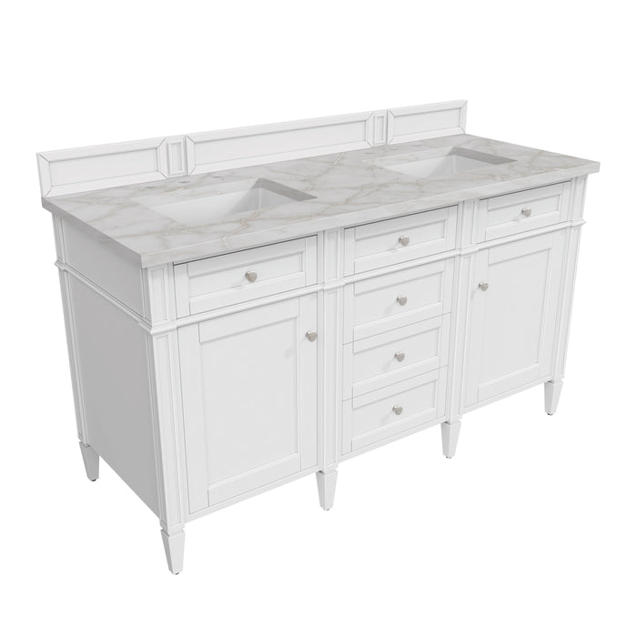 James Martin Brittany 60" Double Bathroom Vanity, Bright White