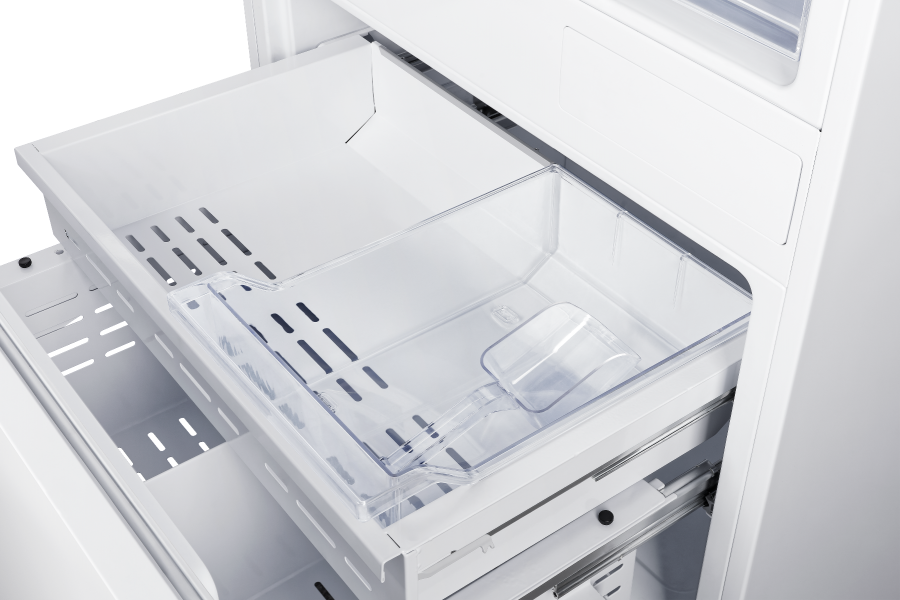 HALLMAN 30" Built-In Refrigerator Water Dispenser, Bottom Mount Freezer ,Automatic Ice Maker, LH-Hinge Classico White, Brass Trim HC-BM30-LH-PNL-WT-BS