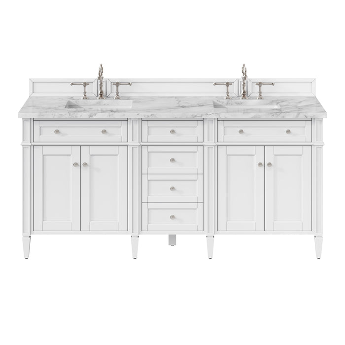 James Martin Brittany 72" Double Bathroom Vanity, Bright White