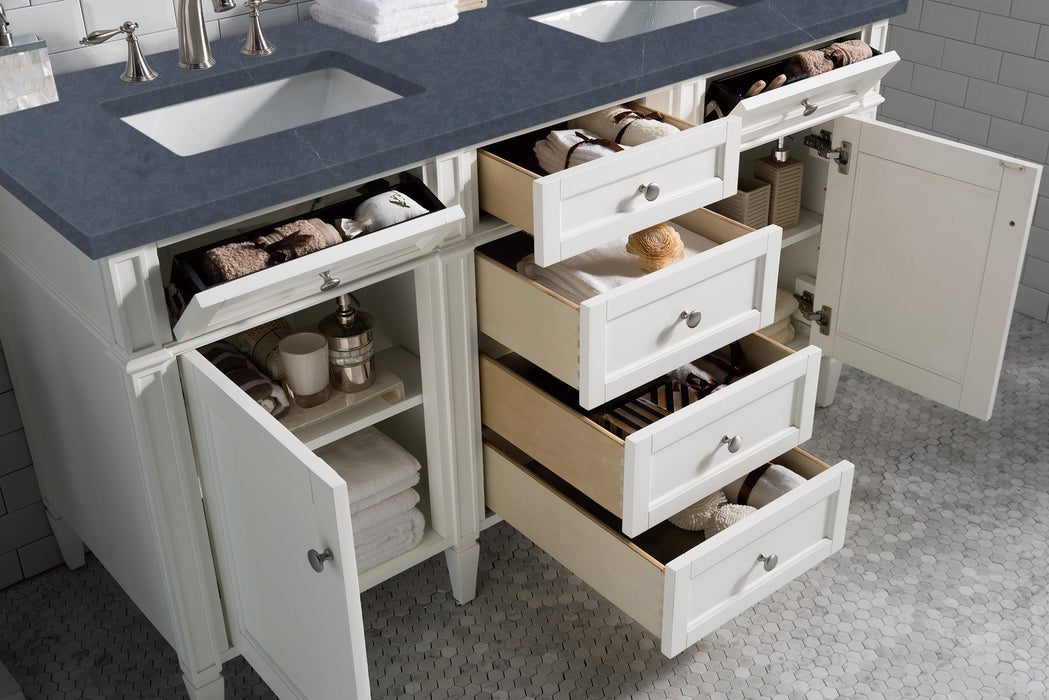 James Martin Brittany 60" Double Bathroom Vanity, Bright White