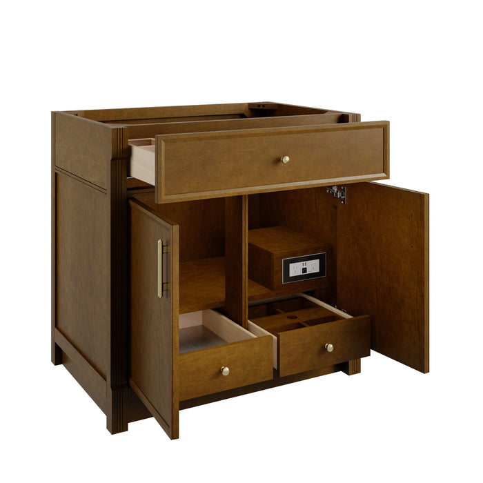 James Martin Bellshire 36" Single Bathroom Vanity, Honey Oak