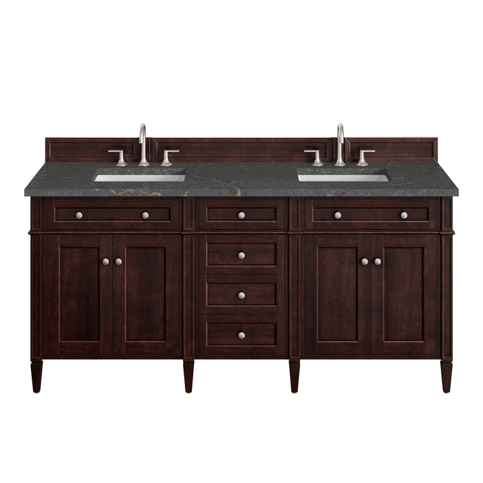 James Martin Brittany 72" Double Bathroom Vanity, Burnished Mahogany