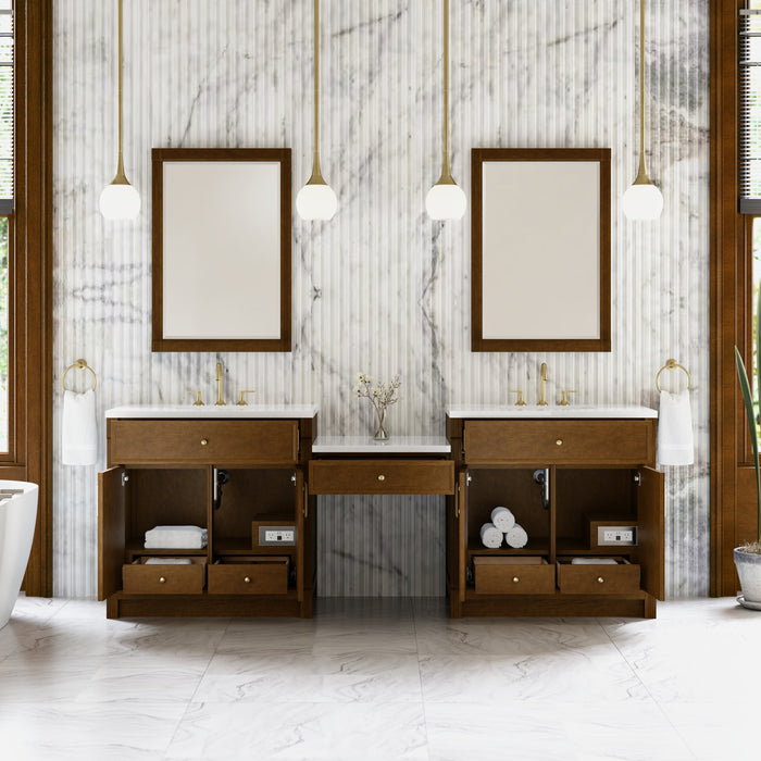 James Martin Bellshire 96" Double Bathroom Vanity, Honey Oak