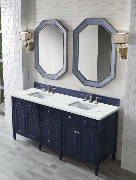 James Martin Brittany 72" Double Bathroom Vanity, Victory Blue