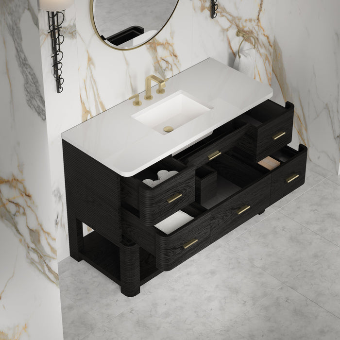 James Martin Lucian 48" Single Bathroom Vanity, Carbon Oak