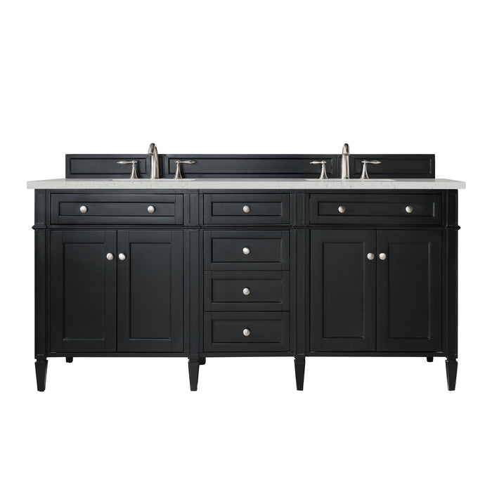 James Martin Brittany 72" Double Bathroom Vanity, Black Onyx