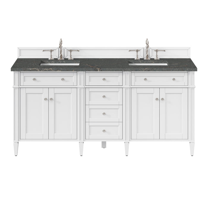 James Martin Brittany 72" Double Bathroom Vanity, Bright White