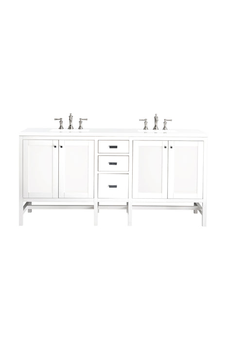 James Martin Addison 72" Double Bathroom Vanity, Glossy White