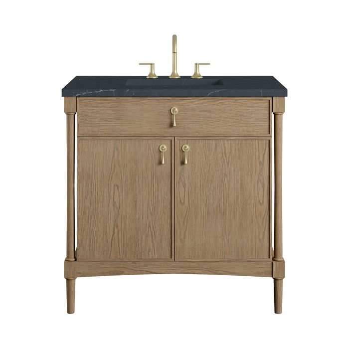 James Martin Kinnsden 36" Single Bathroom Vanity, Weathered Oak