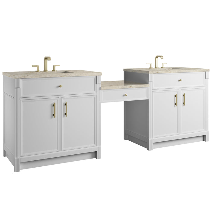 James Martin Bellshire 96" Double Bathroom Vanity, Bright White