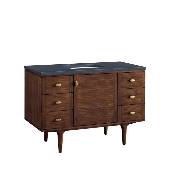 James Martin Amberly 48" Dual Mount Single Bathroom Vanity, Mid-Century Walnut