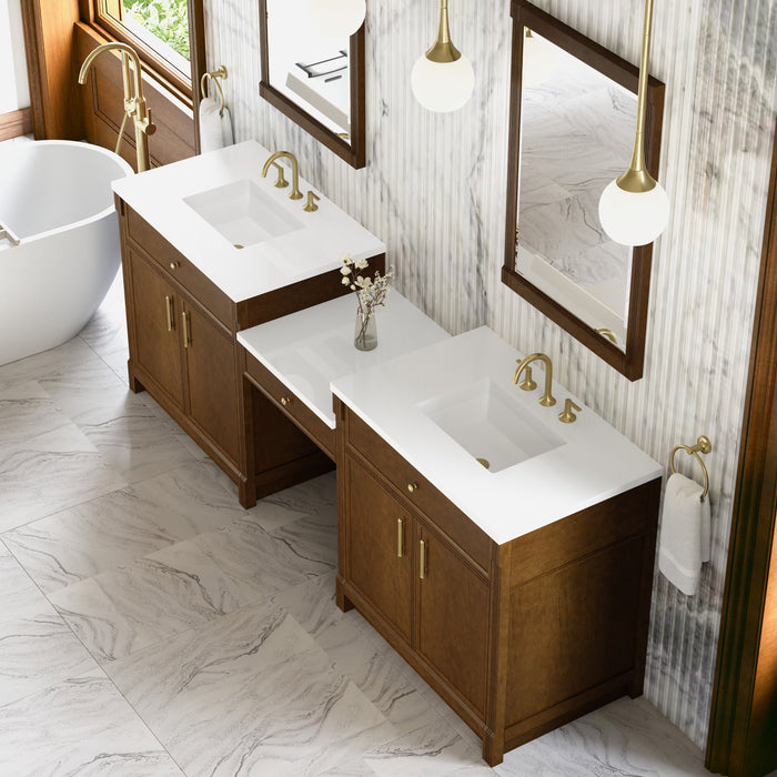 James Martin Bellshire 96" Double Bathroom Vanity, Honey Oak