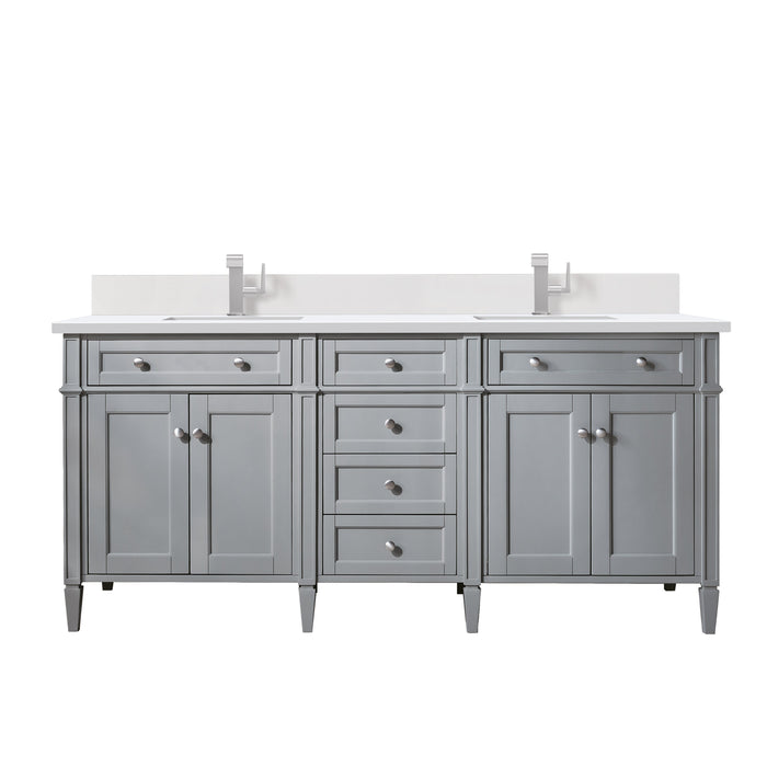James Martin Brittany 72" Double Bathroom Vanity, Urban Gray